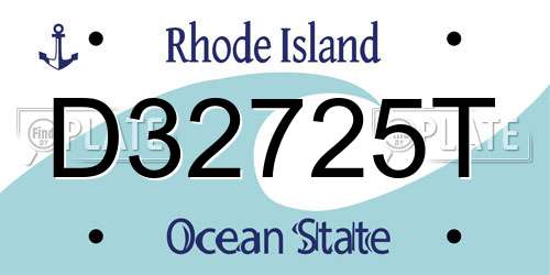 D32725T Rhode Island License Plate
