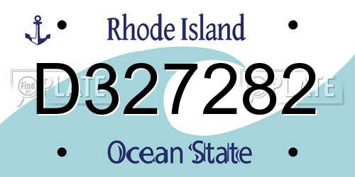D327282 Rhode Island License Plate
