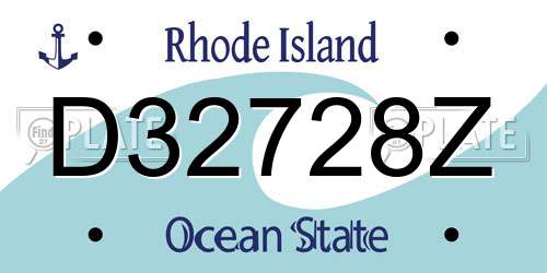 D32728Z Rhode Island License Plate