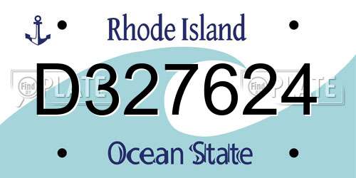 D327624 Rhode Island License Plate
