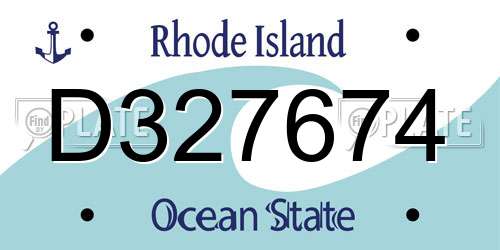 D327674 Rhode Island License Plate