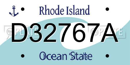D32767A Rhode Island License Plate