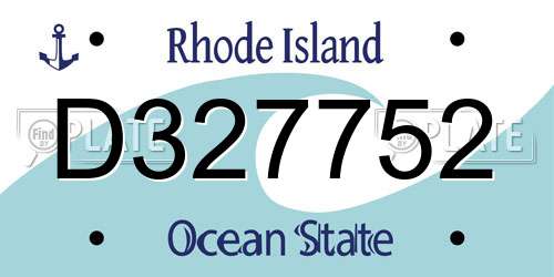 D327752 Rhode Island License Plate