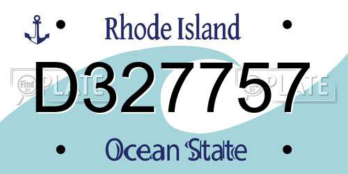 D327757 Rhode Island License Plate