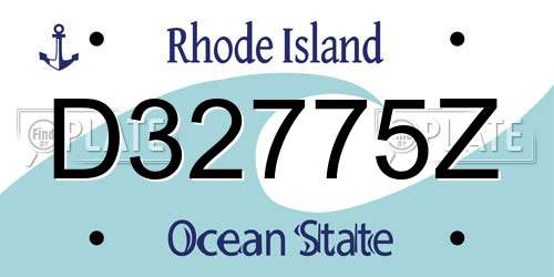 D32775Z Rhode Island License Plate