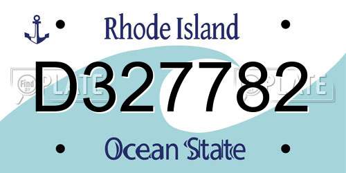 D327782 Rhode Island License Plate
