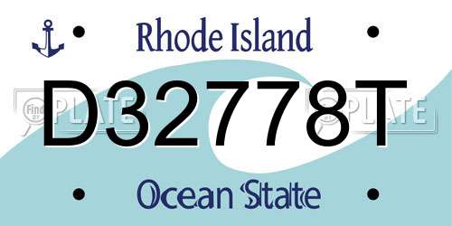 D32778T Rhode Island License Plate