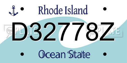 D32778Z Rhode Island License Plate