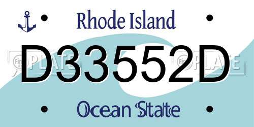 D33552D Rhode Island License Plate