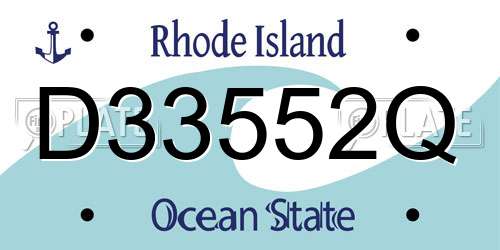 D33552Q Rhode Island License Plate
