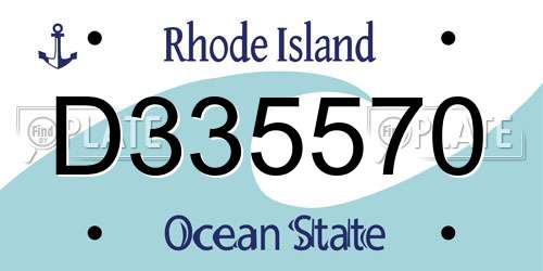 D335570 Rhode Island License Plate