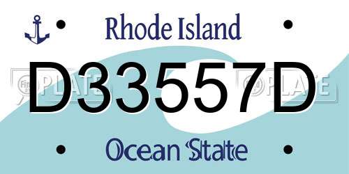D33557D Rhode Island License Plate