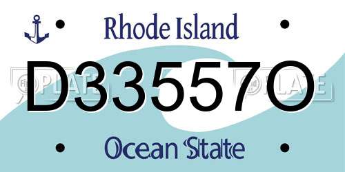 D33557O Rhode Island License Plate