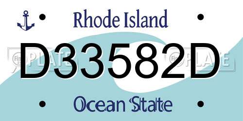 D33582D Rhode Island License Plate