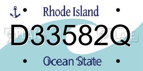 D33582Q Rhode Island License Plate