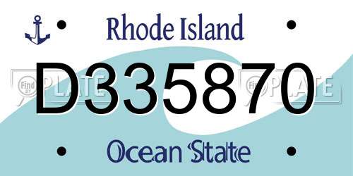 D335870 Rhode Island License Plate
