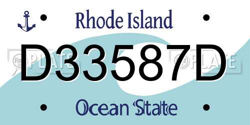 D33587D Rhode Island License Plate