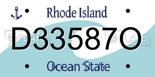D33587O Rhode Island License Plate