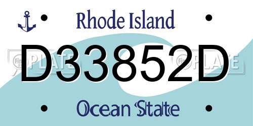 D33852D Rhode Island License Plate
