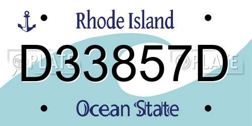 D33857D Rhode Island License Plate