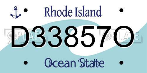 D33857O Rhode Island License Plate