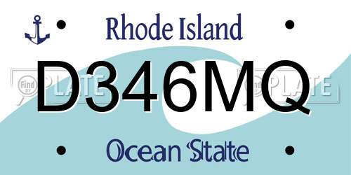 D346MQ Rhode Island License Plate