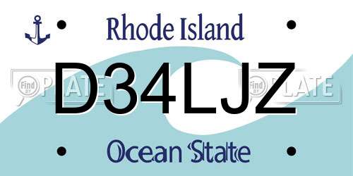 D34LJZ Rhode Island License Plate
