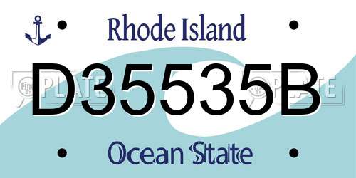 D35535B Rhode Island License Plate