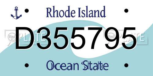 D355795 Rhode Island License Plate