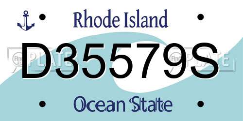 D35579S Rhode Island License Plate
