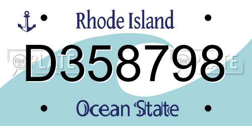 D358798 Rhode Island License Plate