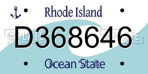 D368646 Rhode Island License Plate