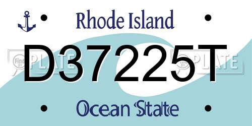 D37225T Rhode Island License Plate