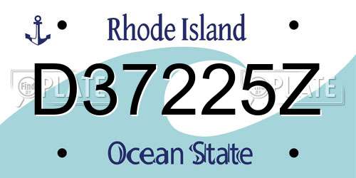 D37225Z Rhode Island License Plate