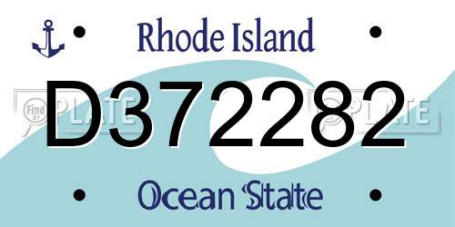 D372282 Rhode Island License Plate