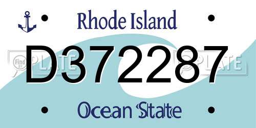 D372287 Rhode Island License Plate