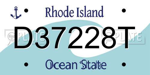 D37228T Rhode Island License Plate