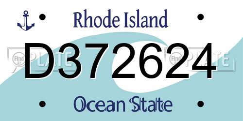 D372624 Rhode Island License Plate