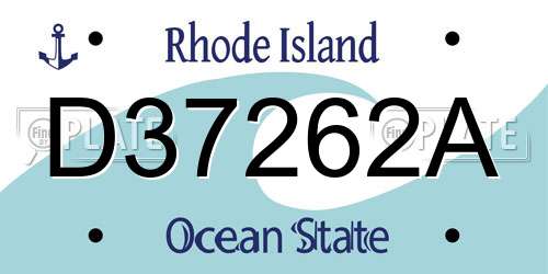 D37262A Rhode Island License Plate
