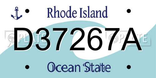 D37267A Rhode Island License Plate