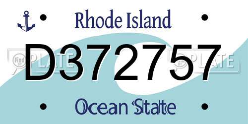 D372757 Rhode Island License Plate