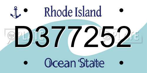 D377252 Rhode Island License Plate