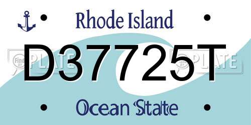 D37725T Rhode Island License Plate