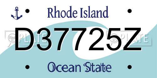 D37725Z Rhode Island License Plate