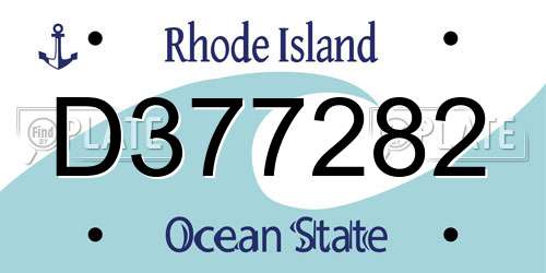 D377282 Rhode Island License Plate