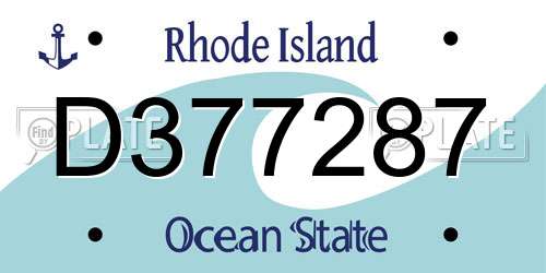 D377287 Rhode Island License Plate