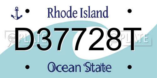 D37728T Rhode Island License Plate