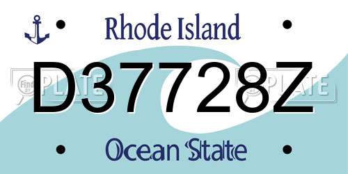 D37728Z Rhode Island License Plate