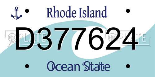 D377624 Rhode Island License Plate