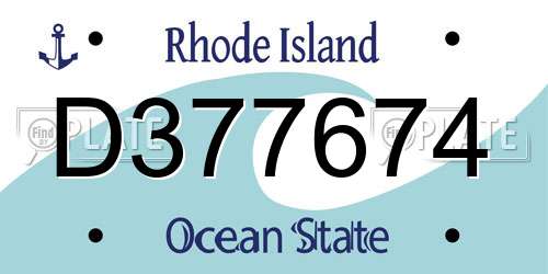 D377674 Rhode Island License Plate
